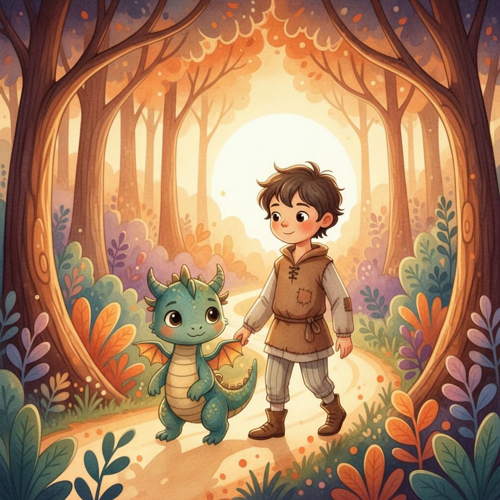Interior spread from StoryFawn book showing illustrated narrative moment